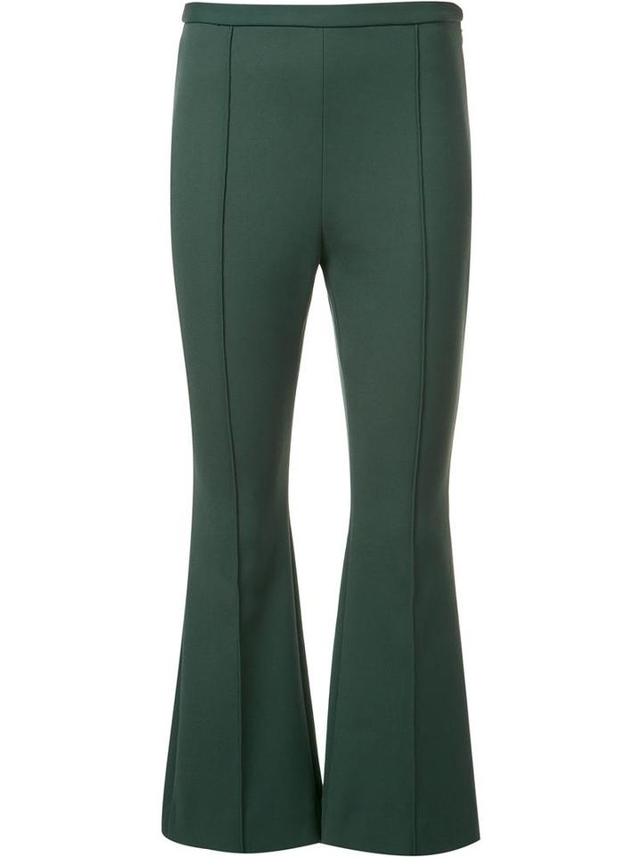 Rosetta Getty Flared Cropped Trousers, Women's, Size: 2, Green, Cupro/cotton/nylon/spandex/elastane