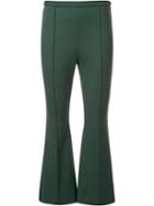 Rosetta Getty Flared Cropped Trousers, Women's, Size: 2, Green, Cupro/cotton/nylon/spandex/elastane