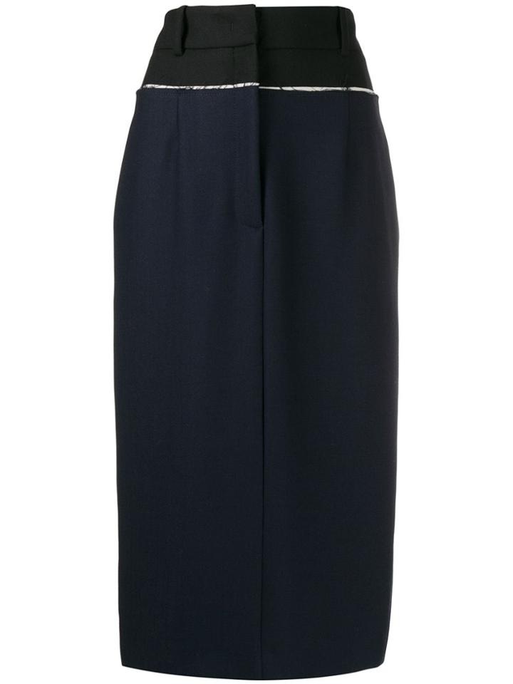 Erika Cavallini Contrast Pencil Skirt - Black