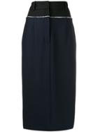 Erika Cavallini Contrast Pencil Skirt - Black