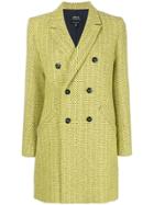 A.p.c. Patterned Double-breasted Coat - Yellow & Orange
