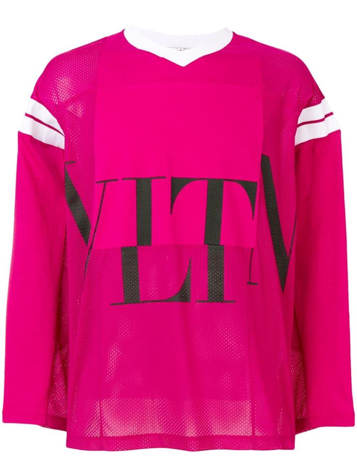 Valentino 'vltn' Logo Print Basketball T-shirt - Pink