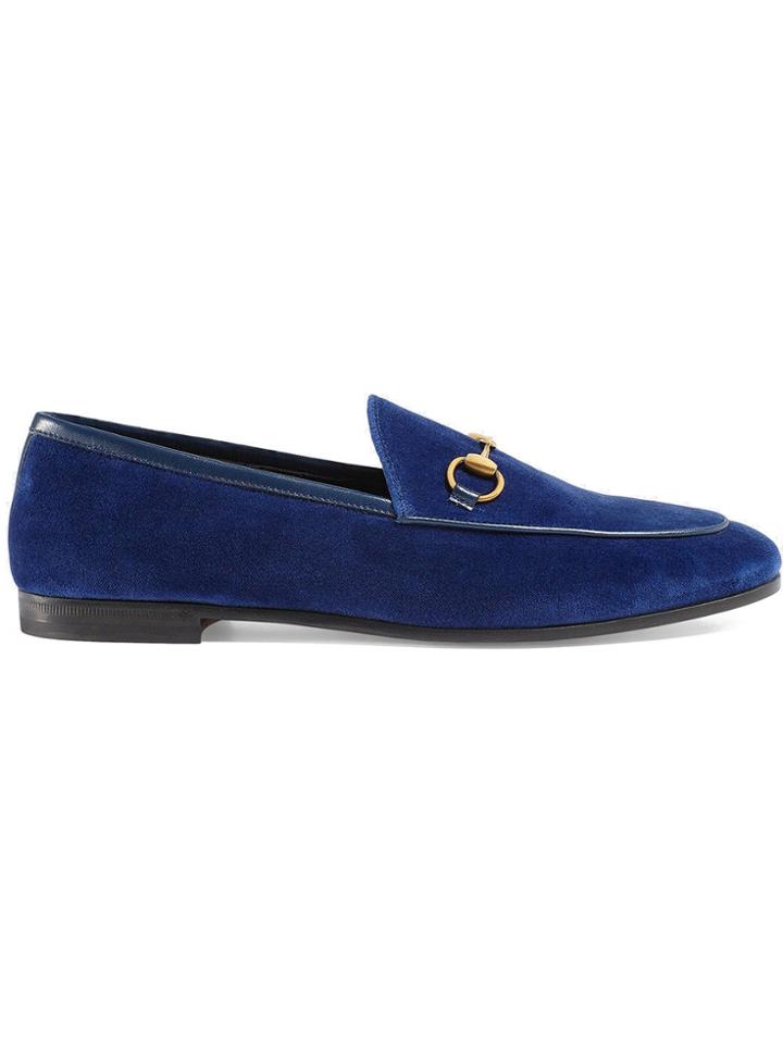 Gucci Gucci Jordaan Velvet Loafer - Blue