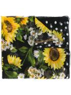 Dolce & Gabbana Floral Print Scarf, Women's, Black, Silk