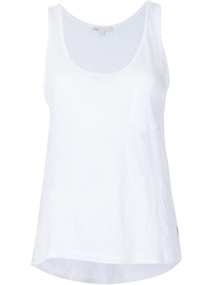 Onia 'irene' Pocket Tank Top, Women's, Size: Large, White, Linen/flax