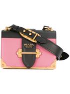 Prada Cahier City Crossbody Bag, Women's, Brown, Calf Leather