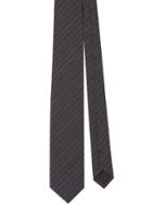 Prada Striped Pointed-tip Tie - Grey
