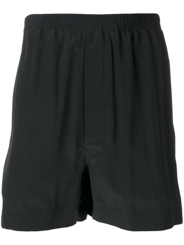 Rick Owens Classic Track Shorts, Men's, Size: 46, Black, Silk/acetate