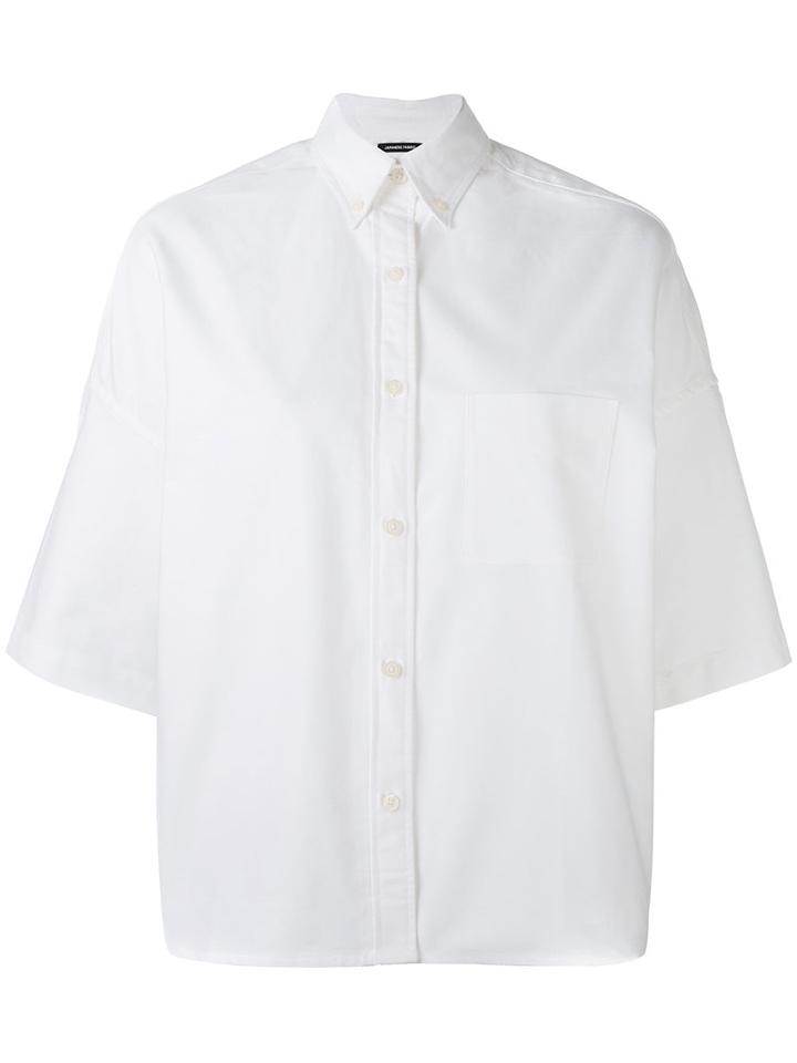 R13 - Cropped Sleeve Shirt - Women - Cotton - S, White, Cotton