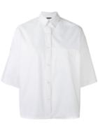 R13 - Cropped Sleeve Shirt - Women - Cotton - S, White, Cotton