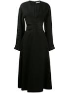 Emilia Wickstead Cut-out Flared Dress, Women's, Size: 8, Black, Silk/polyamide/polyester