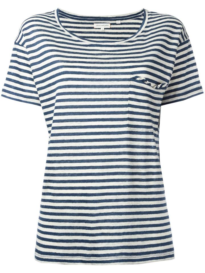 Chinti And Parker Breton Stripe T-shirt, Women's, Size: Large, Blue, Cotton