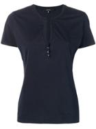 Gucci Vintage Button Detailed T-shirt - Blue