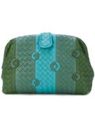 Bottega Veneta Woven Panelled Clutch - Green