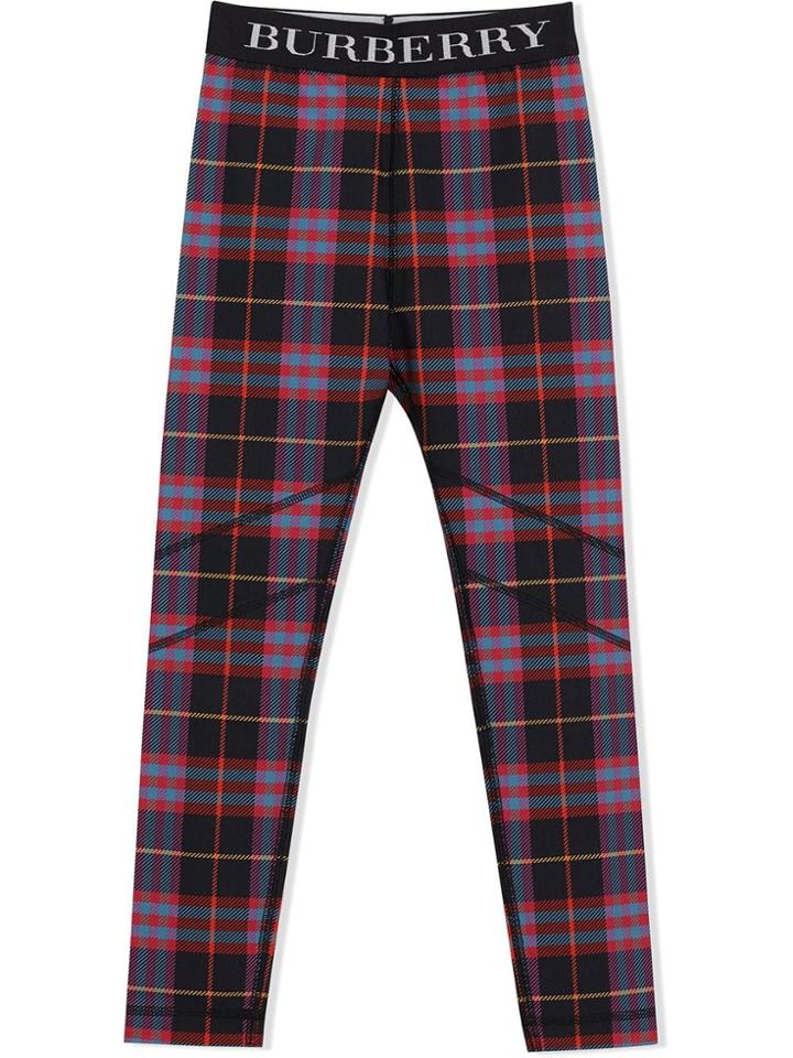 Burberry Kids Tartan Stretch Jersey Leggings - Multicolour