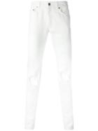 Saint Laurent Busted Knee Slim Fit Jeans, Men's, Size: 32, Cotton