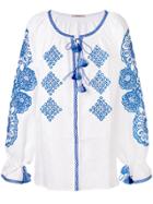 Vita Kin Embroidered Tassel Top - White