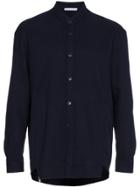 Lot78 Pleated Back Long Sleeve Shirt - Blue