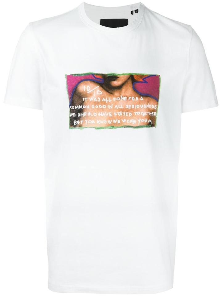 Blood Brother Stylised Print T-shirt, Men's, Size: Xxl, White, Cotton