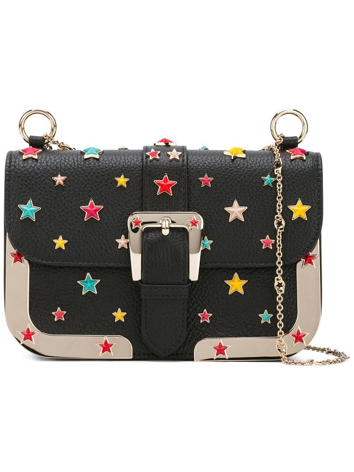 Red Valentino Star Stud Shoulder Bag, Women's, Black, Leather/metal/plastic