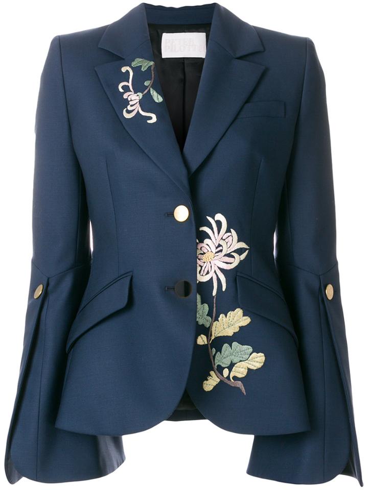 Peter Pilotto Floral Embroidered Blazer - Blue