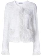 Balmain Feather Tweed Jacket - White