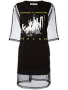 Mcq Alexander Mcqueen - Mesh T-shirt Dress - Women - Cotton/polyester - S, Women's, Black, Cotton/polyester
