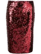 Alice+olivia Ramos Sequinned Pencil Skirt - Red