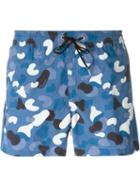 Dondup Printed Swim Shorts, Men's, Size: Xl, Blue, Polyamide