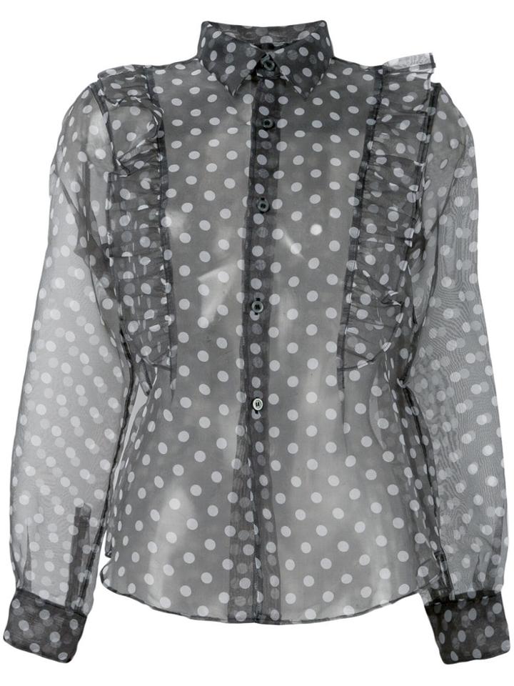 Comme Des Garçons Vintage Polka Dot Sheer Shirt - Green