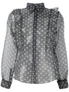 Comme Des Garçons Vintage Polka Dot Sheer Shirt - Green