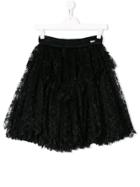 Dsquared2 Kids Lace-embroidered Flared Skirt - Black
