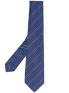 Kiton Side Striped Tie - Blue