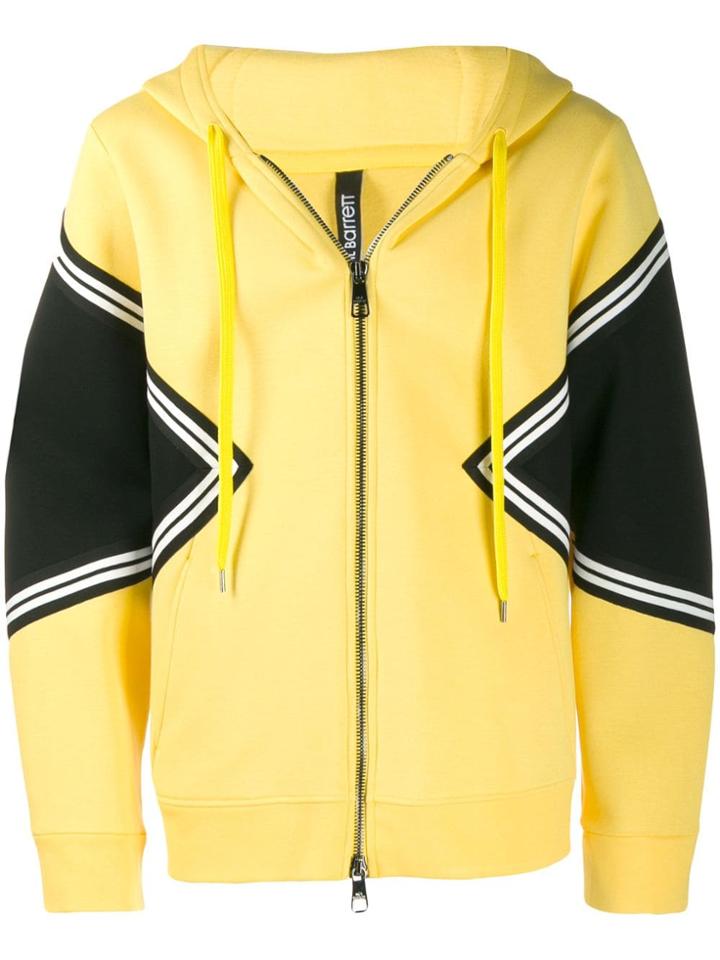 Neil Barrett Panelled Zipped Hoodie - Yellow