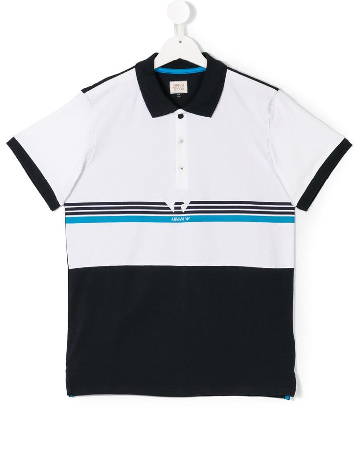Armani Junior Teen Colour-block Polo Shirt - Blue