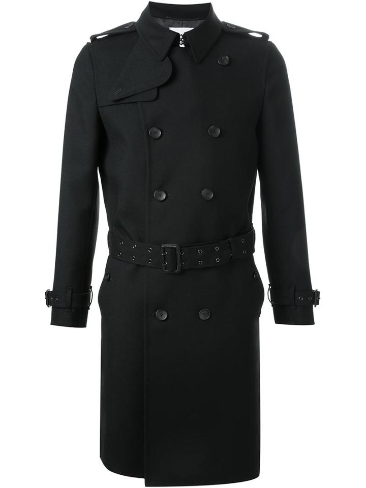 Hl Heddie Lovu Double-breasted Trench Coat, Men's, Size: Medium, Black, Wool