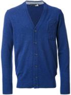 Love Moschino V-neck Cardigan, Men's, Size: Xl, Blue, Polyamide/viscose/cashmere/wool
