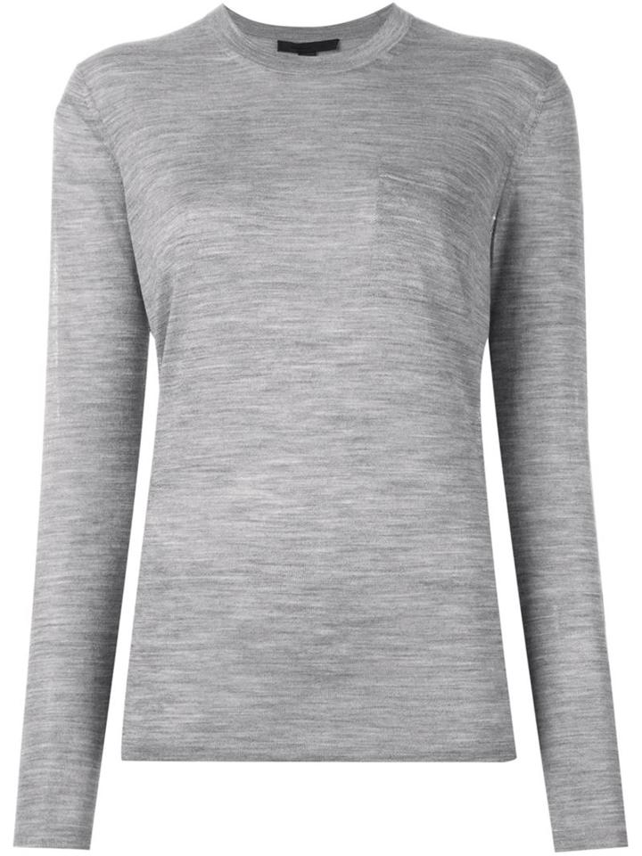 Alexander Wang Crew Neck Sweater, Women's, Size: Large, Grey, Silk/merino