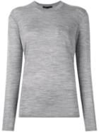 Alexander Wang Crew Neck Sweater, Women's, Size: Large, Grey, Silk/merino