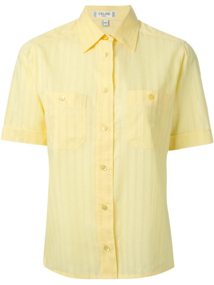 Céline Vintage Front Pocket Shirt - Yellow & Orange