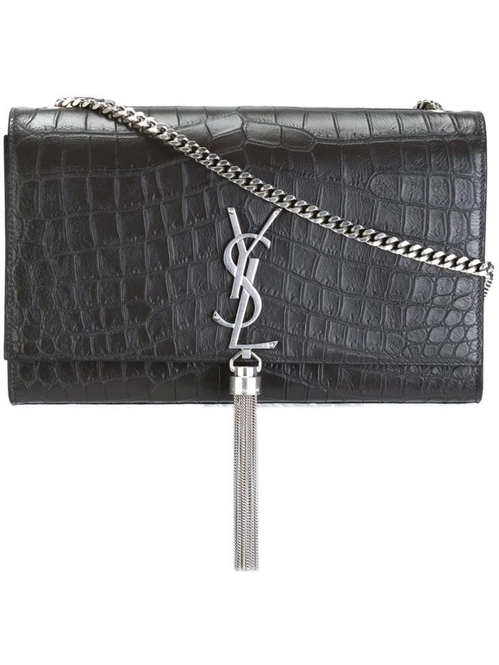 Saint Laurent Medium 'monogram' Shoulder Bag, Women's, Grey