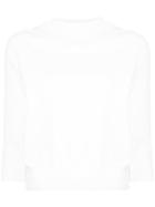 Le Ciel Bleu 3/4 Sleeve Sobari Knitted Top - White