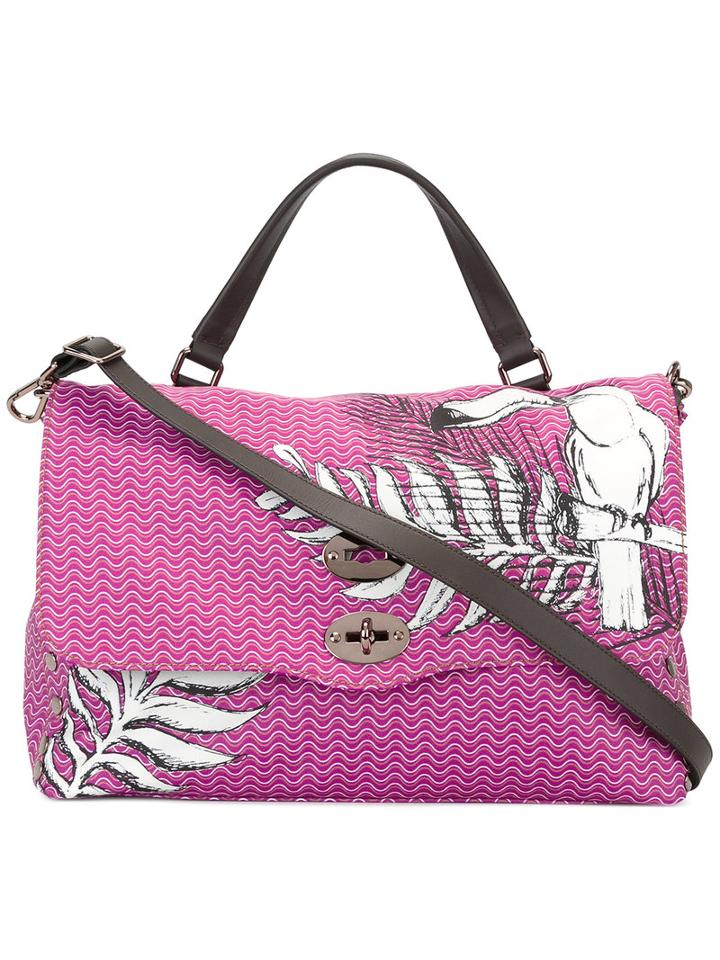 Zanellato - Feather Print Shoulder Bag - Women - Polyester - One Size, Women's, Pink/purple, Polyester