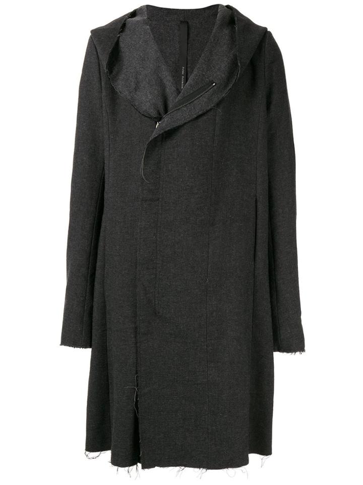 Poème Bohémien Long Hooded Coat - Black