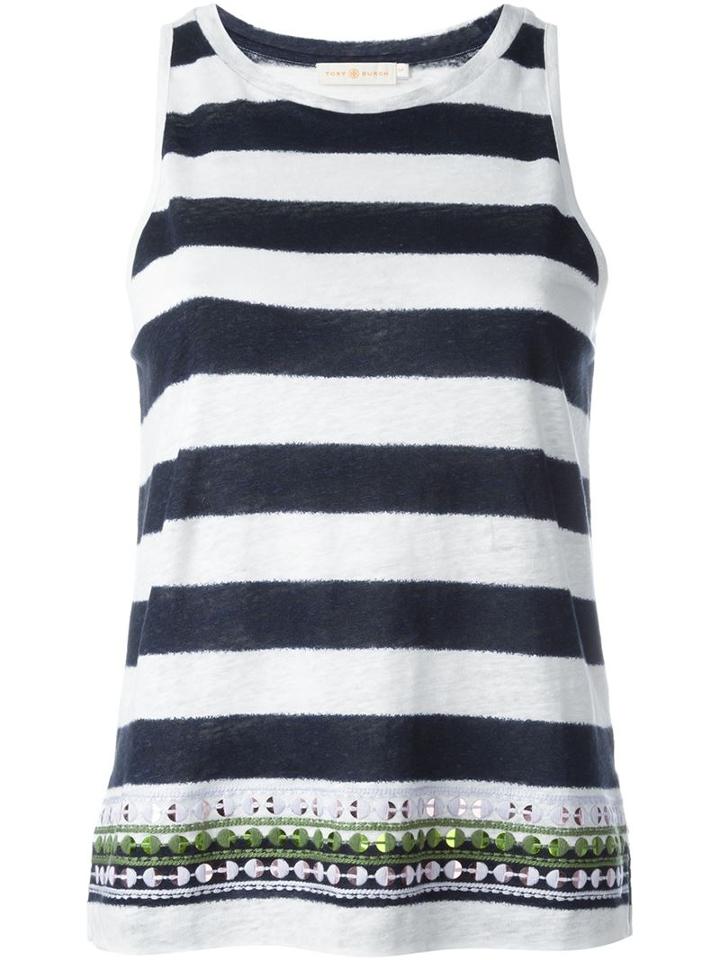 Tory Burch Embroidered Striped Top