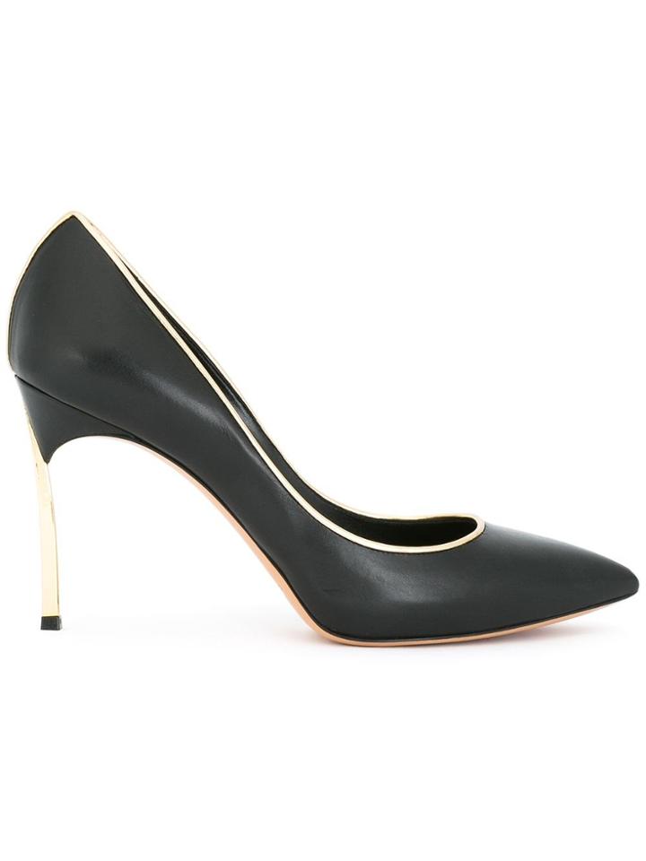 Casadei Gold-tone Detailing Pumps - Black