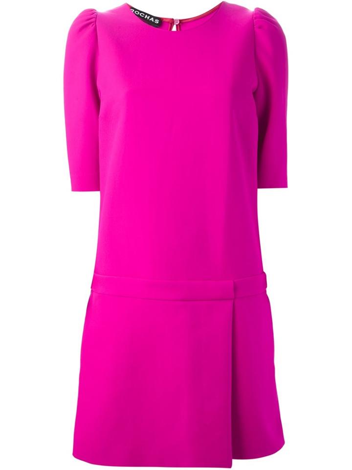 Rochas Layered Skirt Dress, Women's, Size: 42, Pink/purple, Silk/polyamide