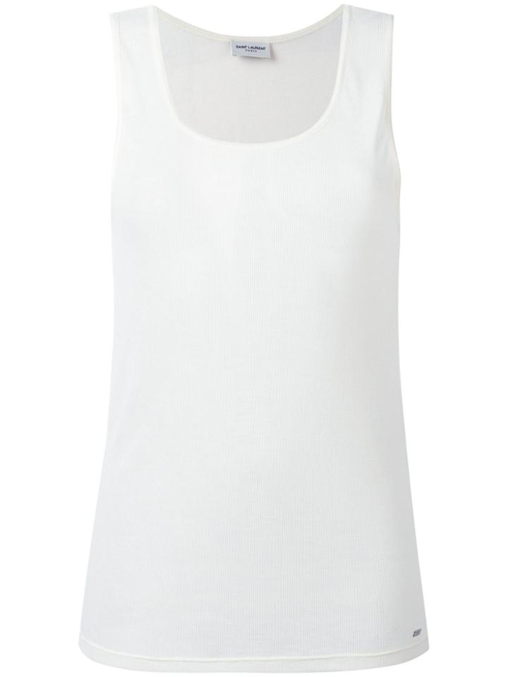 Saint Laurent Semi-sheer Tank Top - White