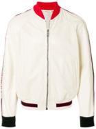 Gucci Perforated Bomber With Gucci Logo - Nude & Neutrals