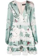 Patbo Printed Flared Dress - Green